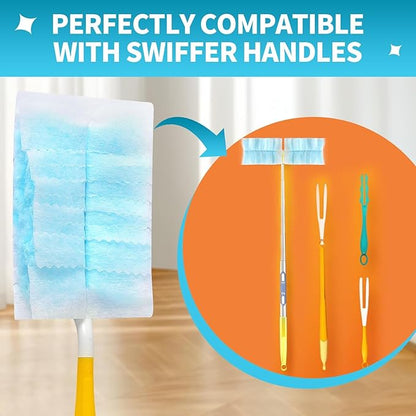 Disposable Microfiber Feather Duster Refills, Multi-Surface Duster Compatible with Swiffer Dusters Handle, 60 Count, Unscented