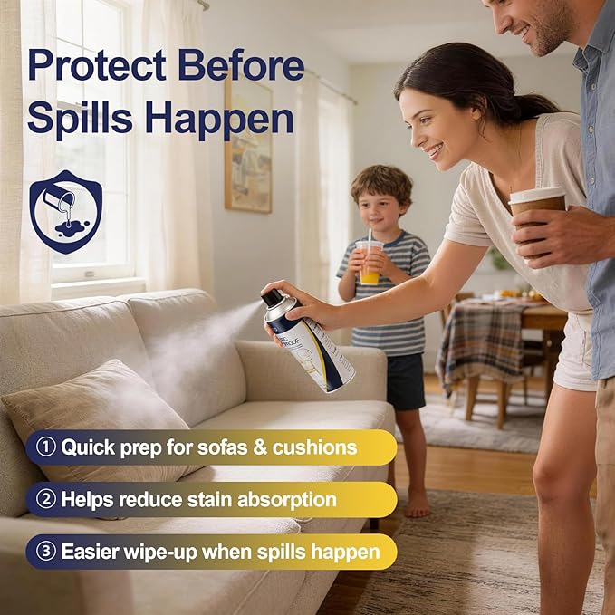 Waterproof Fabric Protector Spray: Invisible Upholstery & Linen - Stain Repelling Protection for Sofa, Fabric - Keeps Furniture Clean & New (6.76oz)