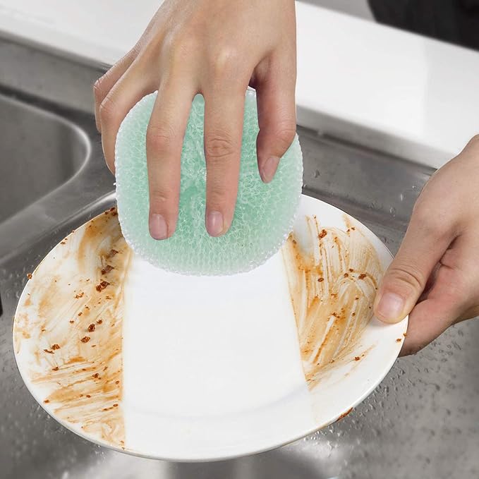 12pcs Kitchen Scouring Balls Household Cleaning Ball Cookware Scrubbers for Dishwashing Rust Removal Multi-Color Safe Scrubbers for Pots and Pans Random Color