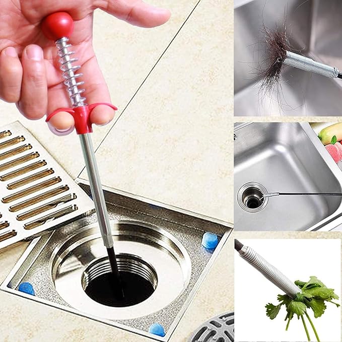 76 Inch Drain Snake Upgraded Ball Knob – Toilet Snake Flexible Grabber Claw for Clog Remover & Pick Up Items