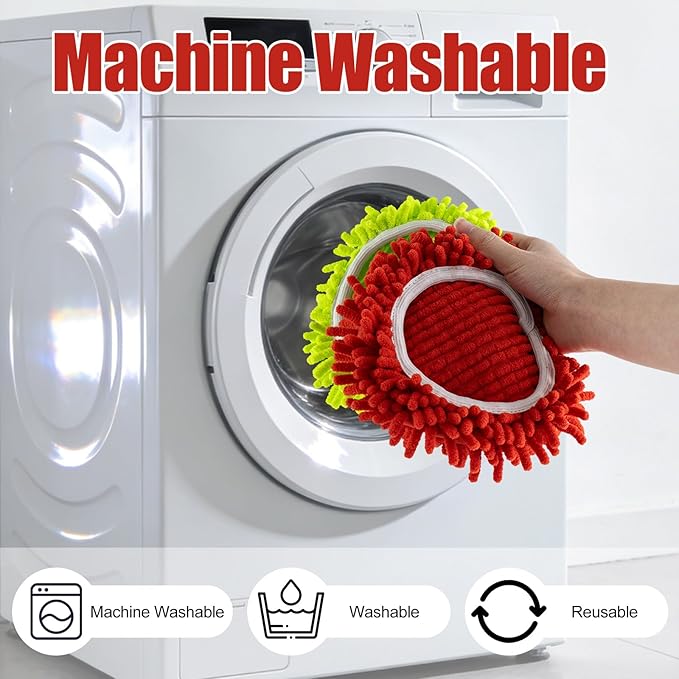 6 Pack Chenille Mop Heads Replacement for Ocedar EasyWring Spin Mop, Microfiber Spin Mop Replacement Head, Washable & Easy to Replace, Deep Cleaning for Hard Floors