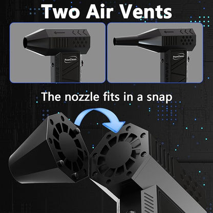 Compressed Air Duster, Electric Air Duster, Super Powerful 130000RPM Mini Air Blower Gun,Dust Blower for Computer Keyboard, Car Cleaning, Home, and Outdoor Use