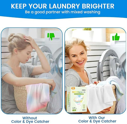 120 PCS Laundry Color Catcher Sheets for Washing Machine, Anti-Color Bleeding Dye Trapping Sheets for Mixed Washing, Hypoallergenic & Efficient