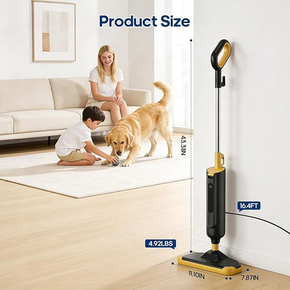 Steam Mop for Floor Cleaning with 2 Washable Pad, Lightweight Floor Steamer Cleaner Mop for Hardwood, Tile, Laminate Floors，Carpet
