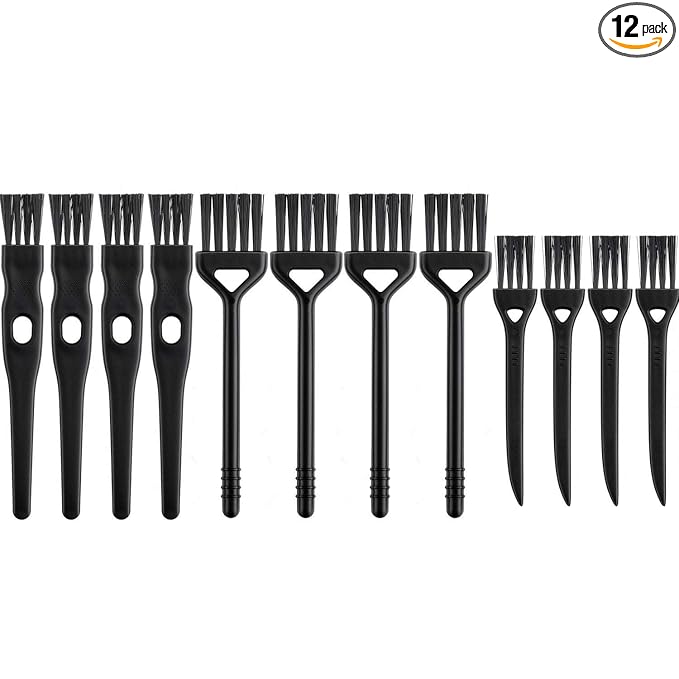 Boao 12 Pack Electric Razor Brush Shaver Cleaning Brush Shaver Small Electric Razor Cleaner for Clipper Trimmer Nylon Bristles Duster, 3 Sizes(Long Handle Cleaning Kit)