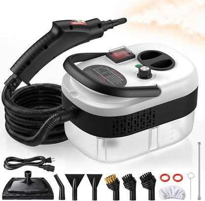 2500W Handheld Steam Cleaner for Home, 6-Level High Pressure Steam Gun, Steam Machine w/40.6oz Tank, Portable Car Steamer for Auto Detailing & Cleaning, Car, Floor, Furniture, Tile Grout, Wall