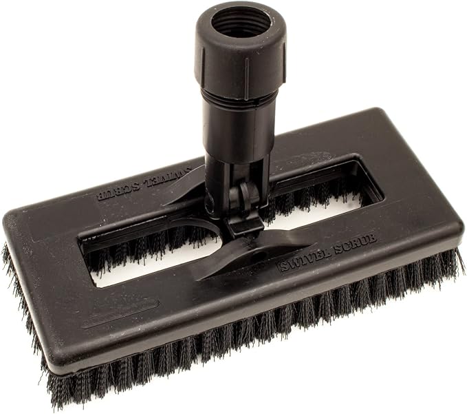 SPARTA 3638831EC05 Polyester Rectangle Scrub Brush, Floor Brush, Cleaning Brush With Swivel Head For Cleaning, 8 Inches, Black