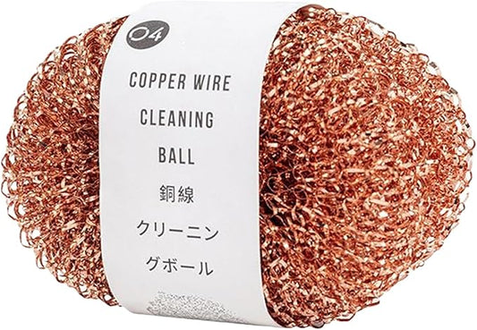 2 Pieces Copper Scrubber for Pots and Pans, Copper Wire Kitchen Scrubber, Woven Double Layers for Extra Strength, Kitchen Copper Ball Cleaning Brush