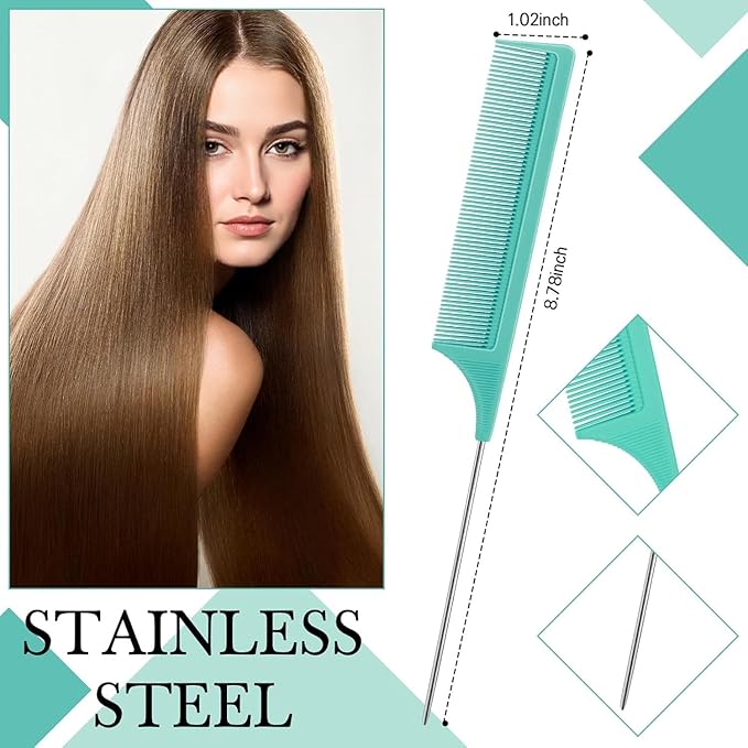 Hair Brush Set with Continuous Spray Bottle，Slick Back Hair Brush Back Brushing, Combing, Slicking Hair (green)