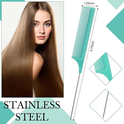 Hair Brush Set with Continuous Spray Bottle，Slick Back Hair Brush Back Brushing, Combing, Slicking Hair (green)