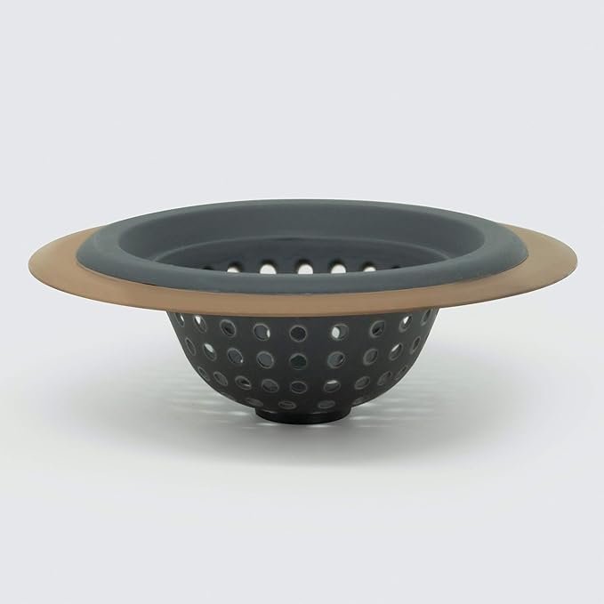 ExcelSteel Silicone Sink Basket Strainer, 4.5", copper,Gray
