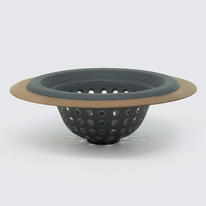ExcelSteel Silicone Sink Basket Strainer, 4.5", copper,Gray