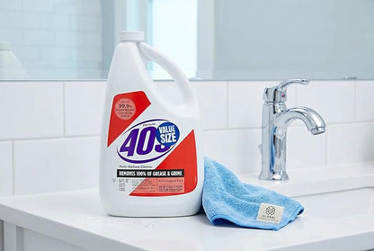 409 Multi Surface Cleaner Spray Refill, Antibacterial All Purpose Cleaner & Disinfectant Spray Kills 99.9% of Germs, Kitchen Bathroom Degreaser, 64 Oz Bottle bundled with Microfiber Cleaning Cloth