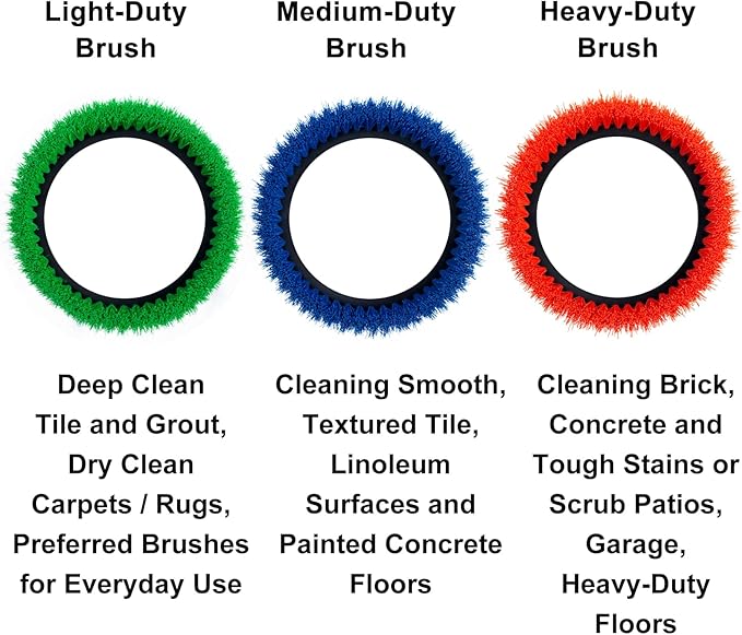 HHQ Commercial Scrub Brush for Orbital Floor Scrubber, Compatible with Oreck Orbiter XL ORB550MC, Bissell BGEM9000, 12" Diameter, Light-Duty Brush, Green