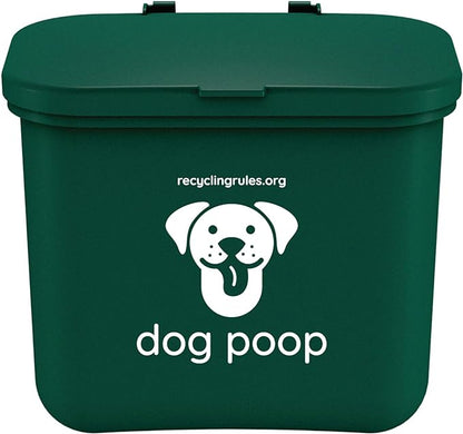 Small Hanging Wastebasket for Dog Poop in Green (Holds 7-14 Bags)