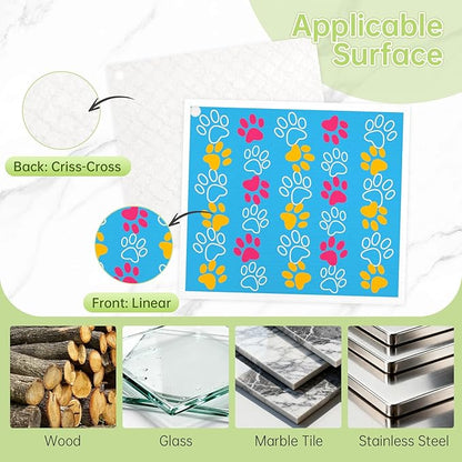 Swedish Dishcloths for Kitchen, 5 Pack Dog Paw Reusable Paper Towels with 3 Hooks, Washable Dish Cloth Set, Absorbent Cleaning Cloth for Home Washing Dishes Housewarming Gifts for Friend