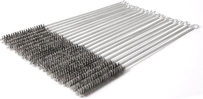 12 Inch Pipe Cleaning Brush Set with Stainless Steel Bristles, Steel Wire Tube Brush Kit for Auto Parts Polishing, Machining, Bottles, Tubes, Etc.（15mm-20pcs）