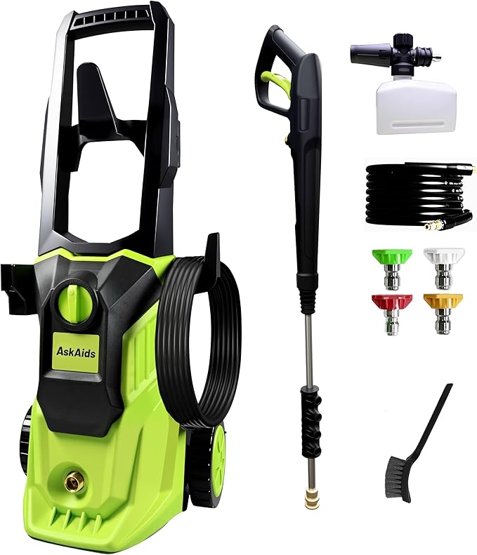 Portable Power Washer, 4 Quick Connect Nozzles, High Cleaning Machine for Car, Patio, Driveway,Fences,Decks