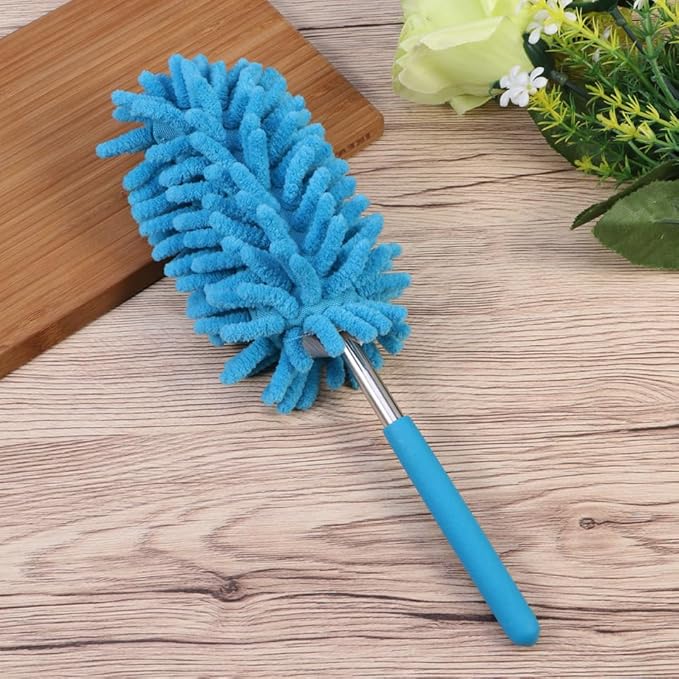 Healifty Chenille Microfiber Duster with Easy Grip Telescopic Handle 29 Inch Extendable Wand for Dusting Ceiling Fans Furniture Blinds and Shutters
