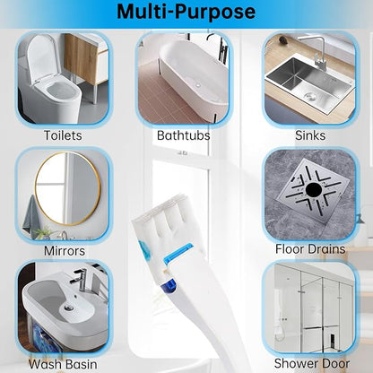 12 Pack Flushable Refills Compatible with Scrubbing Bubbles Toilet Bowl Brush, Disposable Cleaner Refills Pads for Scrubbing Bubbles Toilet Wand, Toilet Brush Refill Accessories (Only Pads)