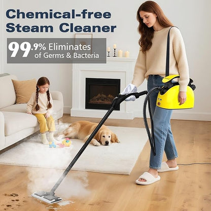 Steam Cleaner, Steam Cleaner For Home, Handheld Steamer For Cleaning With 21 Accessories, 248 °F High Temperature, Suitable for Grout, Floor. Sofas, Upholstery