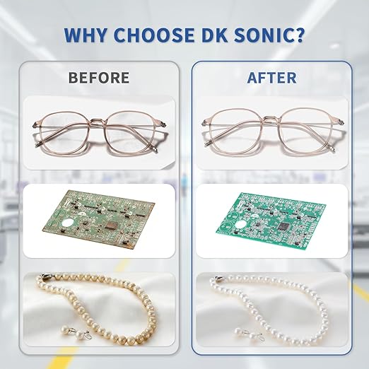 DK SONIC Ultrasonic Cleaning Machine-Ultrasonic Jewelry Cleaner with Digital Timer and Basket, Sonic Cleaner for Jewelry, Ring, Eyeglasses, Watchband, Coins (900ML, 110V)