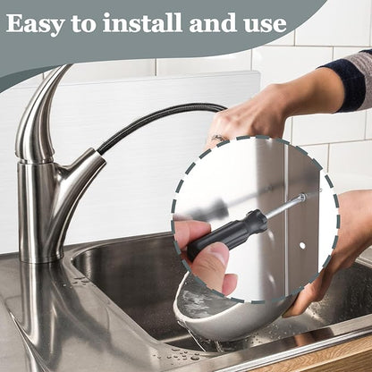 2 Pcs Stainless Steel Side Splash Guard for Sink, Wall Mount Guard with Screws, Commercial Restaurant Hand Sink and Compartment Prep Sink, Kitchen Sink Splash Protector Supply(16 x 12 Inch)