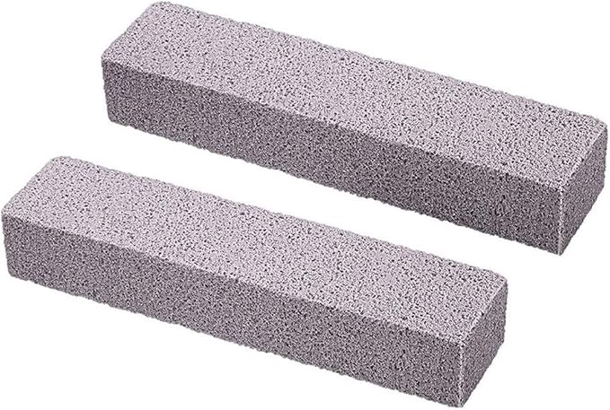 Pumice Scouring Pad Cleaner Set with Handle for Toilet Bowl, for TILE, Kitchen and Grill Stain Removal, 2 Pack
