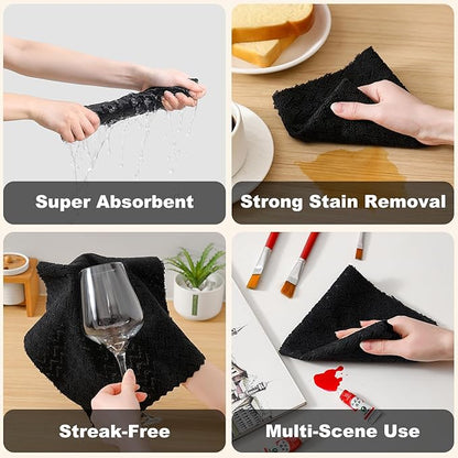 80 Pack Microfiber Cleaning Cloth Roll Reusable Paper Towels 12"x12" Tear Away Cloth,Absorbent Dish Rags for House Kitchen,Wash Cloths,Lint Free Rags for Window Cars Cleaning Supplies