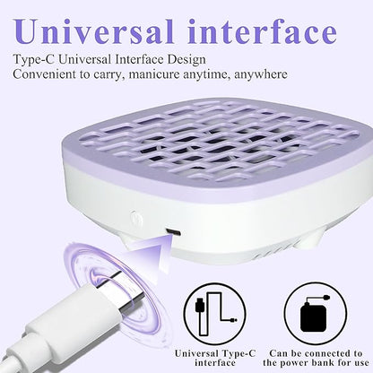 USB Mini Manicure Nail Vacuum Cleaner Strong Suction Nail Dust Collector Portable Nail Art Vacuum Dust Cleaner Extractor Fan (PINK)