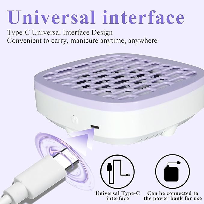 USB Mini Manicure Nail Vacuum Cleaner Strong Suction Nail Dust Collector Portable Nail Art Vacuum Dust Cleaner Extractor Fan (BLUE)
