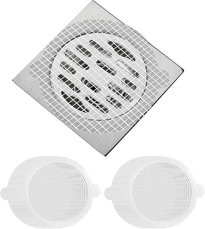 35 Pack Disposable Floor Drain Stickers, Hair Drain Stickers Disposable Shower Drain Hair Catcher Bathroom Accessories Bathtubs Mesh for Bathroom,Kitchen,Shower,Laundry (V-Round)