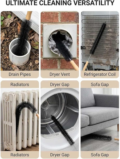 Dryer Vent Cleaning Brush Lint Cleaner Remover, Bendable Dust Pet Hair Gap Home Cleaning Tools 2Pcs (28 Inches)