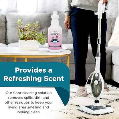Steam & Go Demineralized Water - Multi-Surface Cleaner for Steam Cleaners, Hardwood Floors, Kitchens, & Bathrooms - Germ-Killing Formula - Hotel California Scent - 32 Ounces (Pack of 18)