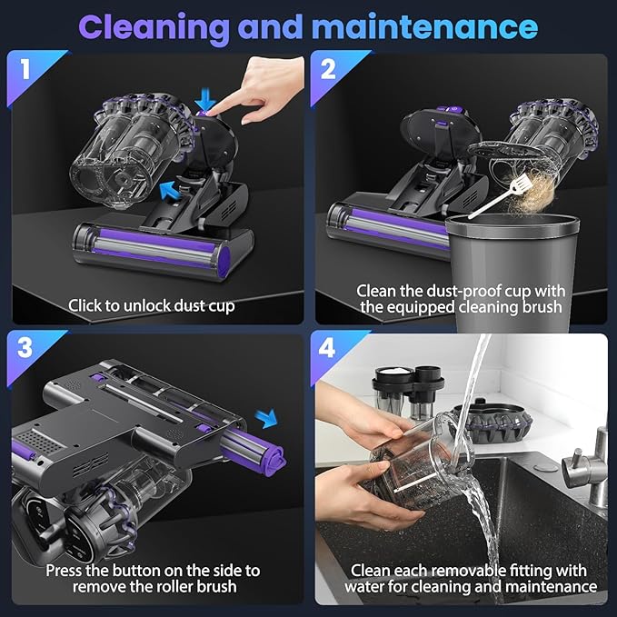 Mattress Vacuum, Bed Vacuum Cleaner with 16Kpa Suction 253.7nm UV-C Light, 145°F Heat & 30000 RPM/Min Tapping, HEPA Filter & Ultrasonic, 600W Powerful Vacuums for Bed, Sofa, Couch(Corded)
