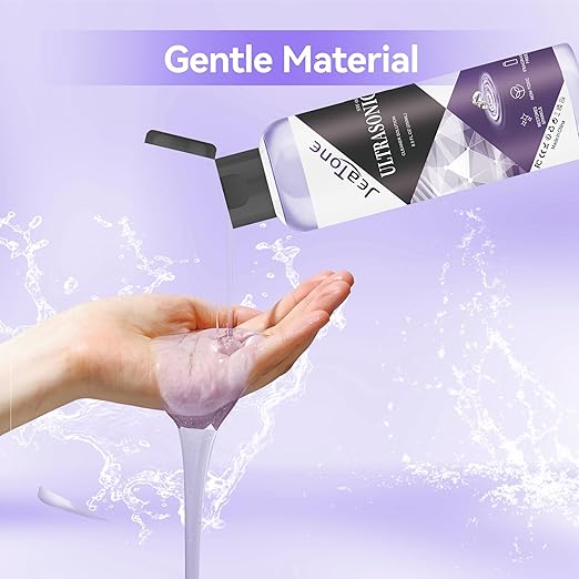 Ultrasonic Jewelry Cleaner Solution for Ultrasonic Cleaner Machine, Professional Cleaning of Jewelry, Diamonds, Gold, Silver, Remove Odors, Discoloration & Stains, Peach Scent, Purple, 8.5oz