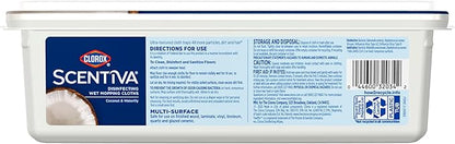 Clorox Scentiva Disinfecting Wet Mopping Cloths, Coconut and Waterlily, 24 Refills (Pack May Vary)