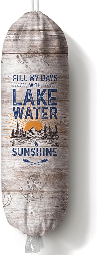 Lake Life Plastic Bag Holder Lake Themed Grocery Bag Holder Organizer Storage Cute Lake House Gifts