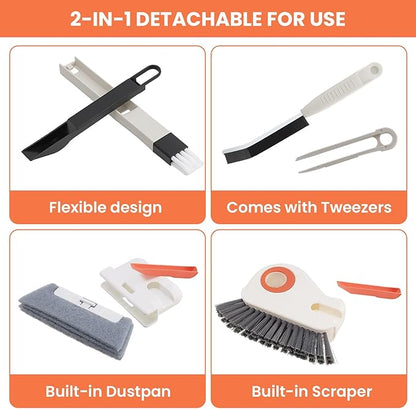 Cleaning Brushes with Hard Bristle Crevice Brush (M, Count, 8)