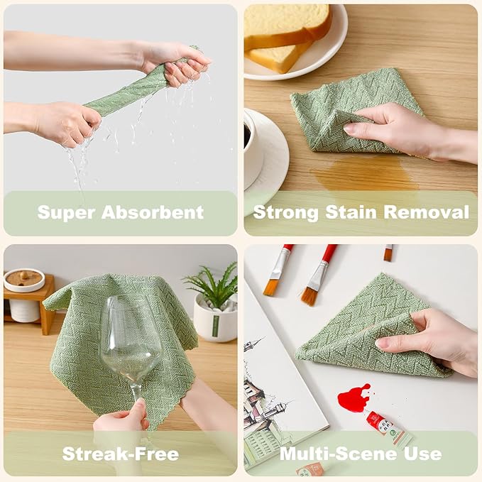 80 Pack Microfiber Cleaning Cloth Roll Reusable Paper Towels 12"x12" Tear Away Cloth,Absorbent Dish Rags for House Kitchen,Wash Cloths,Lint Free Rags for Window Cars Cleaning Supplies