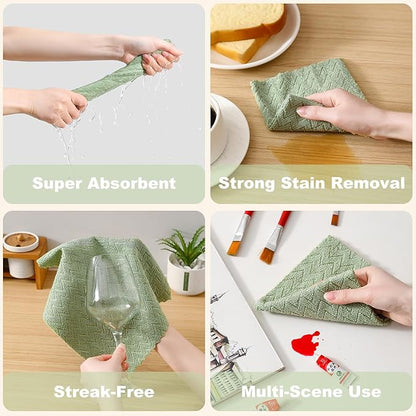80 Pack Microfiber Cleaning Cloth Roll Reusable Paper Towels 12"x12" Tear Away Cloth,Absorbent Dish Rags for House Kitchen,Wash Cloths,Lint Free Rags for Window Cars Cleaning Supplies