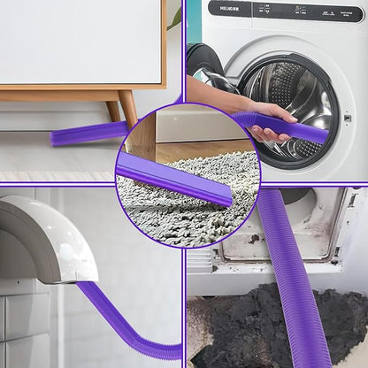 Upgraded Dryer Vent Cleaner Kit: Universal Vacuum Hose Attachment for Lint Removal Fits All Vacuums Cleaner Dryer Cleaning Tools for Clogged Ducts (Purple)