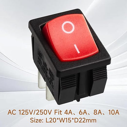 8 Amps 4 Pin On/Off Rocker Switch for Shop Vac Wet Dry Vacuum Cleaner, On Off Vacuum Switch for Shop Vac Replacement Switch