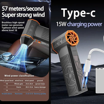 2026 Upgrade 5000W Thermal Snow Blower, Mini Turbo Snow Blower, Portable Car Snow/Dust Remover for Car, 3 Gear Adjustable Turbo Blower for Snow & Dust Removal, Drying, Cleaning (2sets)