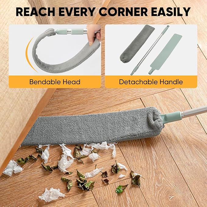 Sakerplus Retractable Gap Dust Cleaner, Artifact,Extendable Duster Cleaning Tool for Hard-to-Reach Areas, Reusable Washable Dusting Wand for Home,Ceiling,Blinds,Under Furniture