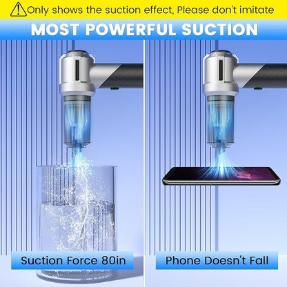 Car Vacuum Portable Cordless with 18000PA Super Suction, 4 in 1 Portable Air Blower/Car Vacuum 90°Foldable Handheld Rechargeable Brushless Motor, Gifts for Men for Home, PC