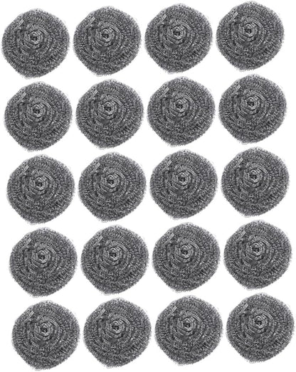 Ciieeo 20pcs Pot Scrubbers Set Heavy-Duty Cleaning Balls for Kitchen Outdoor Use Wire Balls for Vigorous Scrubbing and Scouring