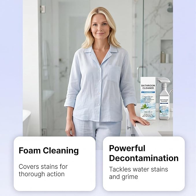 Scale Remover Bathroom Cleaner,Bathroom Descaler Foam Cleaner Spray,Fast-Acting Limescale Cleaner,Tiles, Glass, Stainless, Steel, Sinks (3pcs)