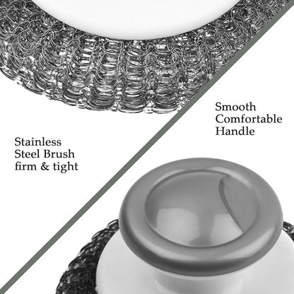 2 Pack Stainless Steel Wool Scrubber, Scrubbing Scouring Pad, Steel Wool Scrubber for Kitchens, Bathroom and Kitchen Pots, Pans, Sink(Grey)