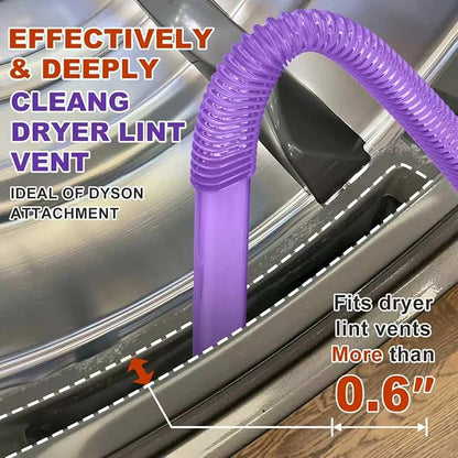 Sealegend Dryer Lint Vacuum Attachment Hose Compatible with Dyson V15 V12 V11 V10 V8 V7 Gen5 Cordless Vacuum Cleaner, Flexible Dryer Vent Cleaner Kit Lint Removal Tool Purple